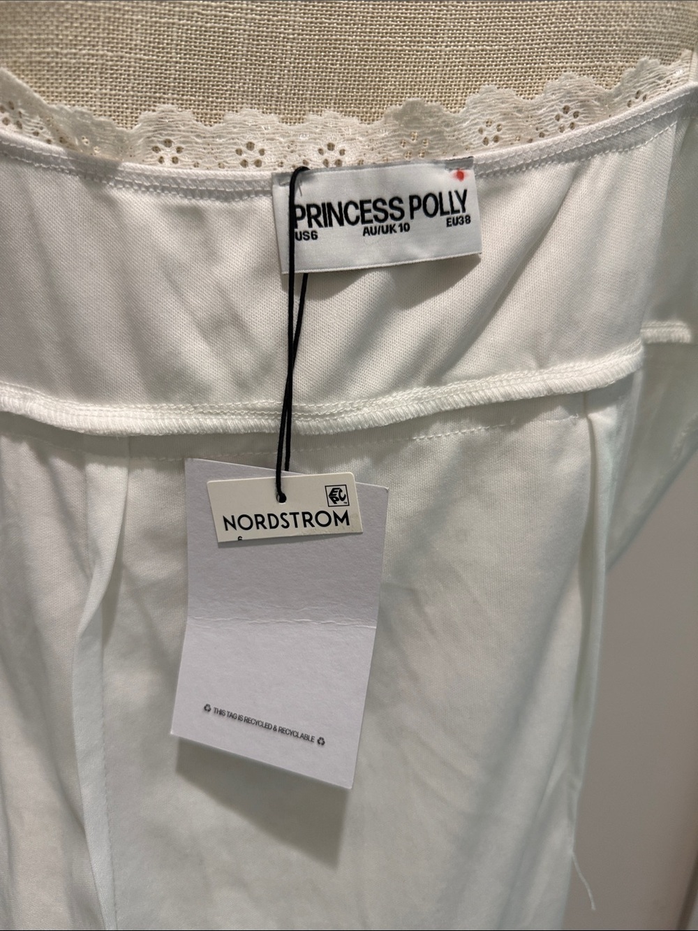 NWT Princess Polly Wignall Mini Dress White - Picture 8 of 8